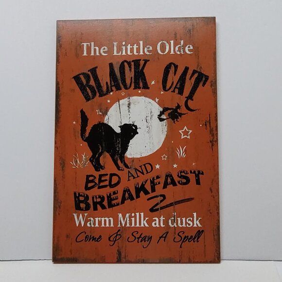 Vintage Style Halloween Sign - Little Olde Black Cat Bed & Breakfast